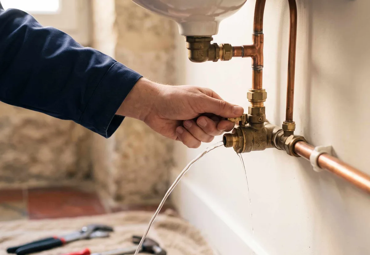Fermeture d'un robinet d'eau — diagnostic d'urgence plomberie